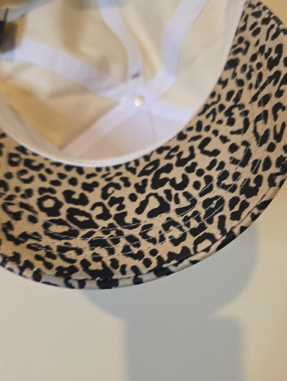 David and Young Cream Baseball Cap with Leopard Print Brim - Picture 5 of 6